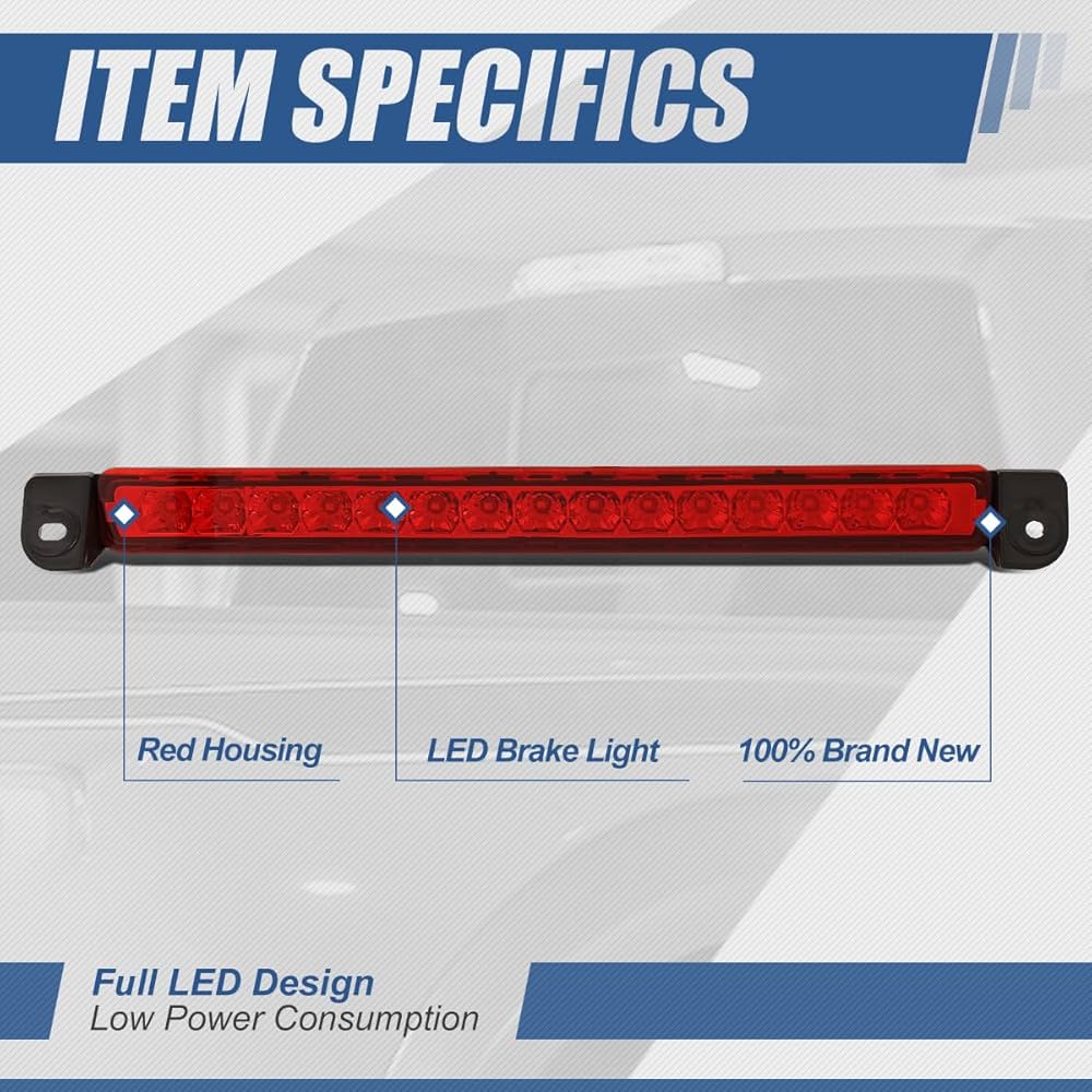 Amazon.com: Auto Dynasty Full LED Red Third 3rd Rear High